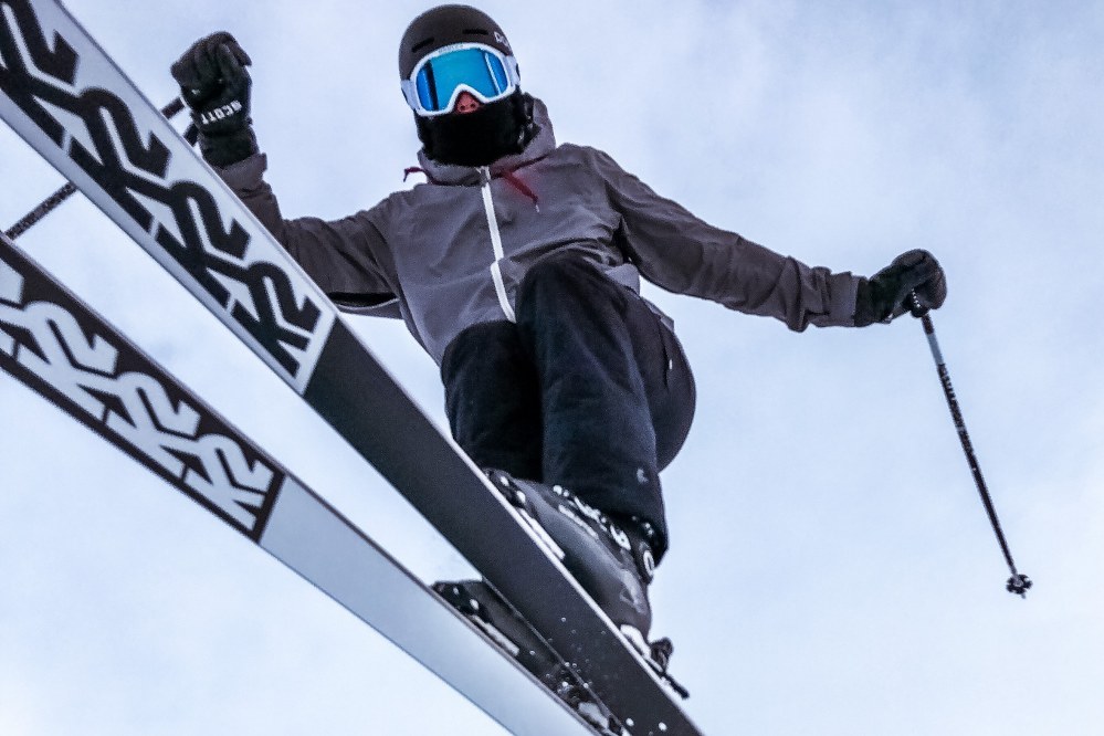 teenager skiing with K2 skis