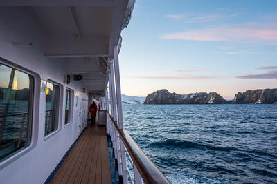 Antarctica landscape viewed from a ship