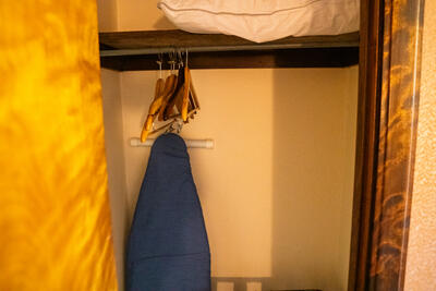 closet in cabin on Queen Mary ship