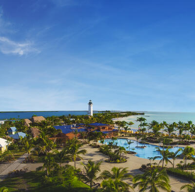 Harvest Caye aerial