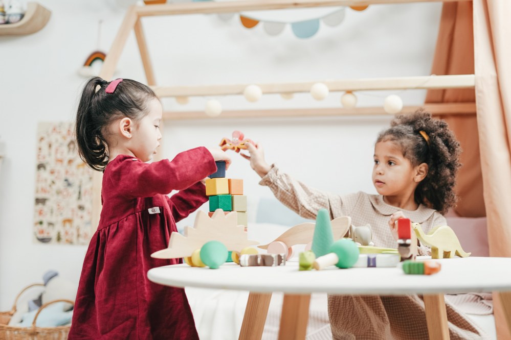 children playing at home