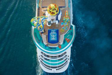 Independence of the Seas aerial photo of aft