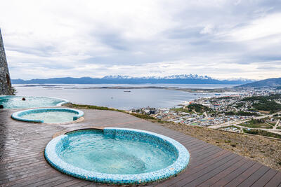 jacuzzi at Arakur hotel in Ushuaia Argentina