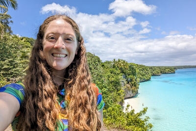 Jenna taking a selfie in Lifou Loyalty Islands