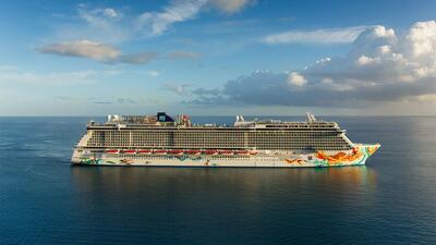 NCL Breakaway aerial at sea