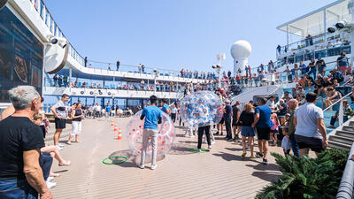 Zorb challenge on Costa Toscana