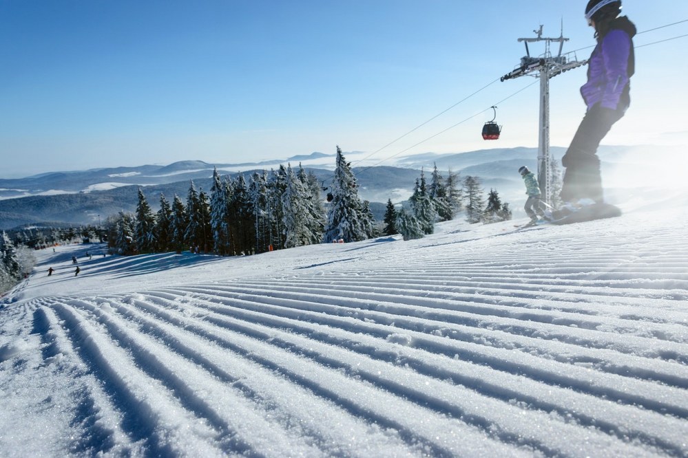 groomed piste in Austria