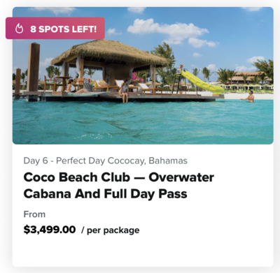 Floating Cabana Pricing